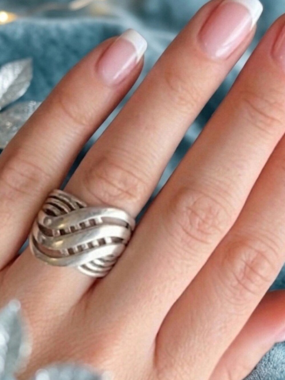 925 Sterling Silver Vintage Chapal Zenray Statement Ring Size 7 - Picture 2 of 2
